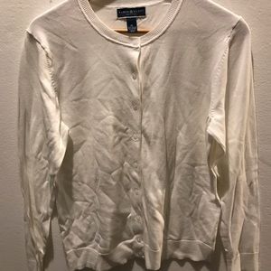 Karen Scott white cardigan